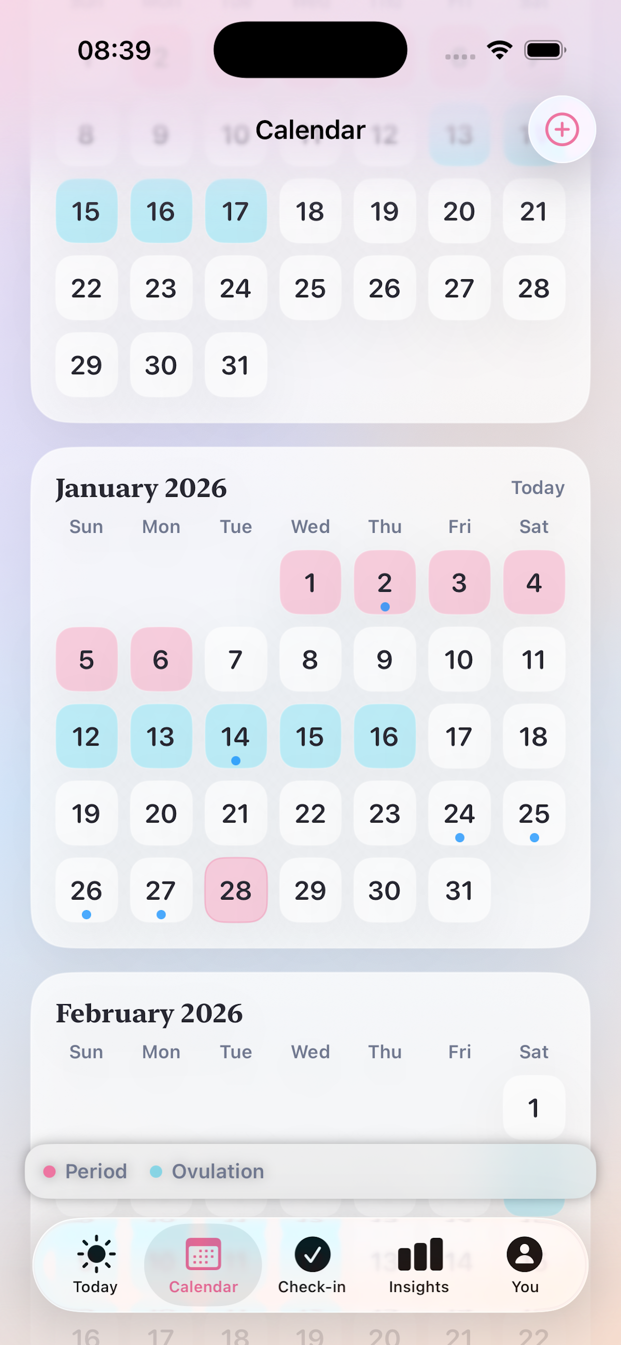 Calendar focus